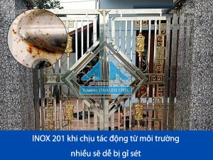 inox 201 dễ bị gỉ sét