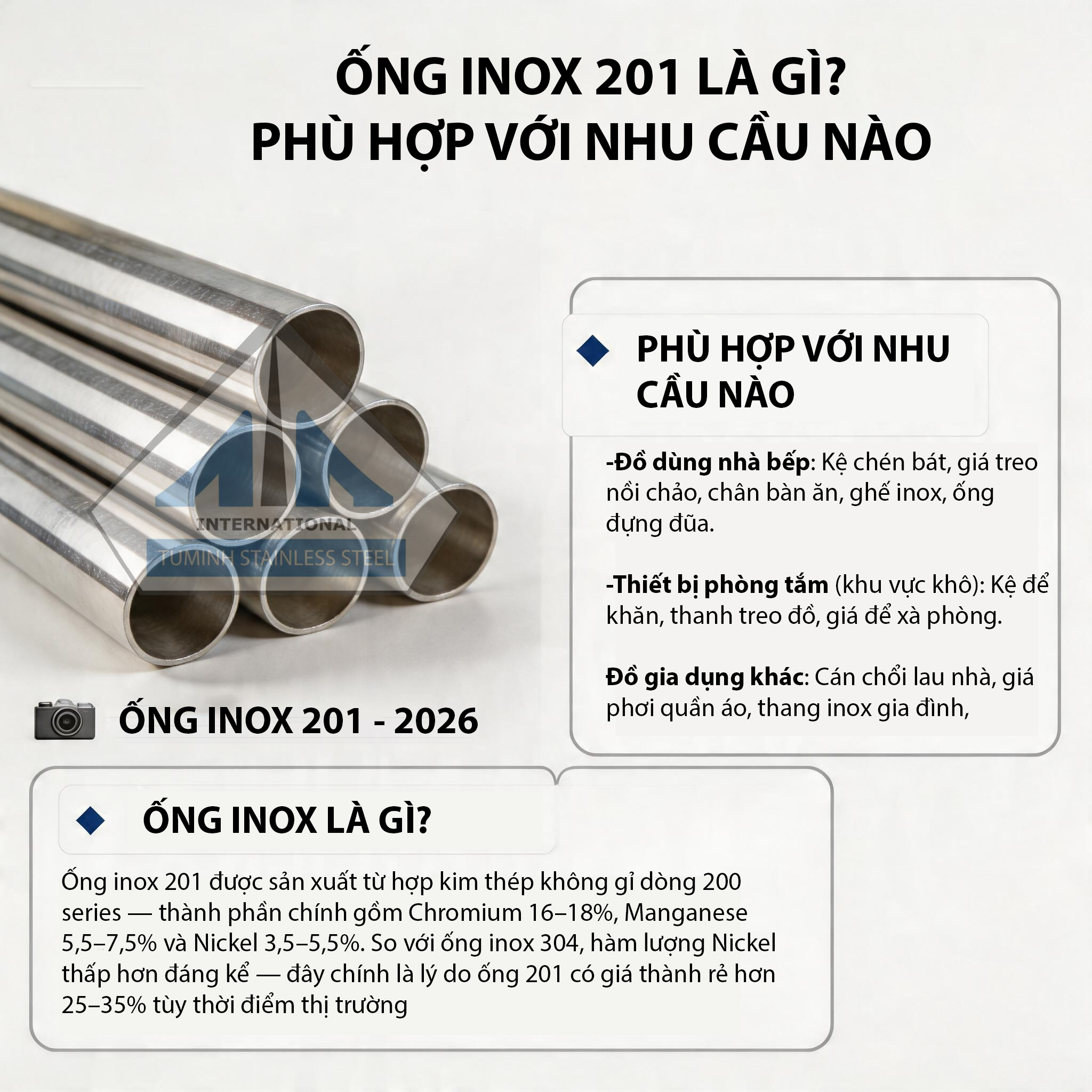 ỐNG INOX 201 BÌNH DƯƠNG