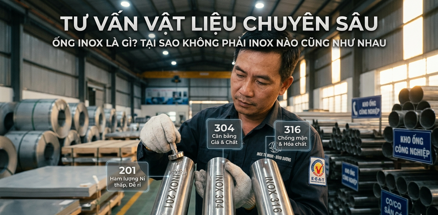 Ống Inox: Báo Giá Ống Tròn, Vuông, Chữ Nhật Mới Nhất 2026 Ong Inox La Gi Tai Sao Khong Phai Inox Nao Cung Nhu Nhau e1775528393661