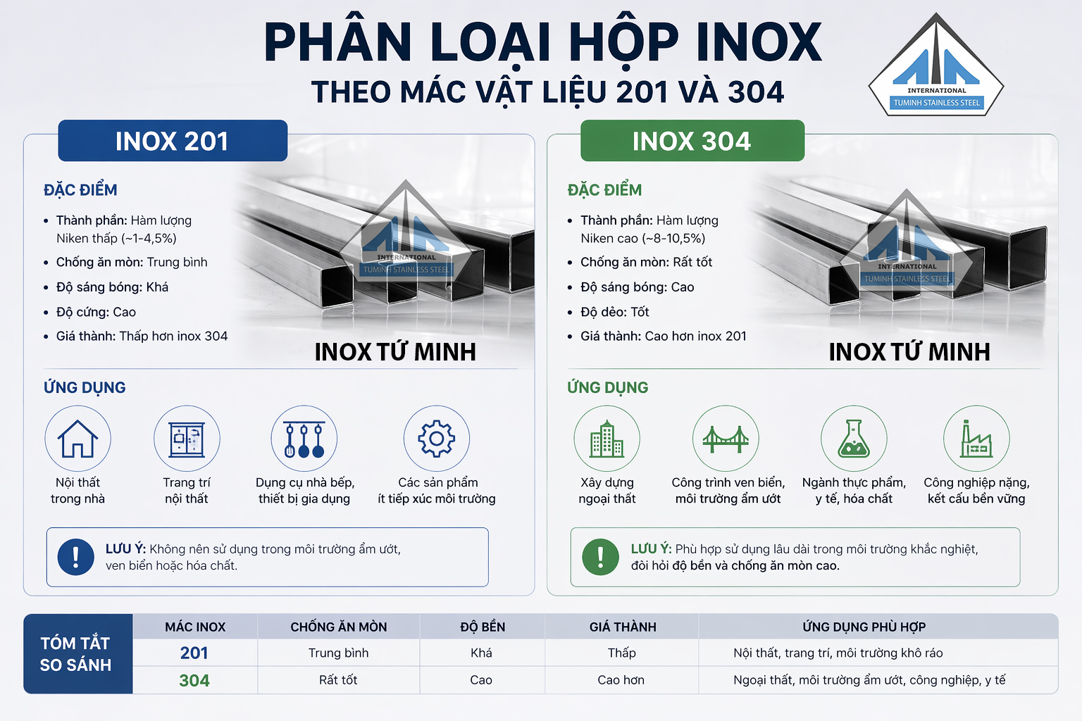 PHÂN LOẠI HỘP INOX