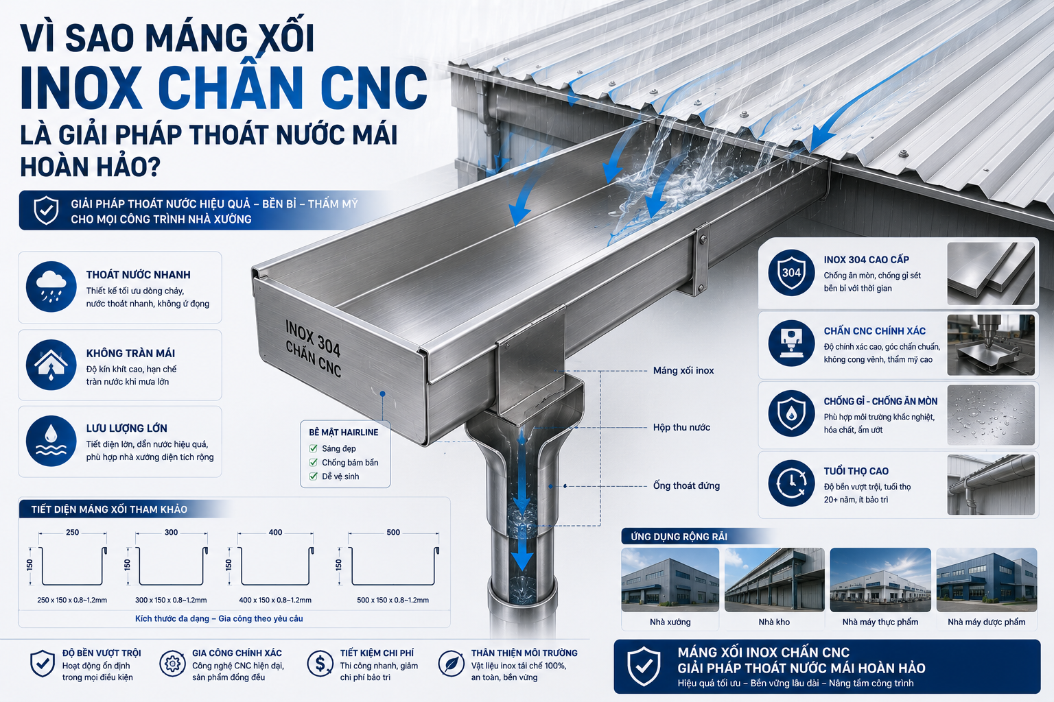 Gia Công Chấn Dập Máng Xối Inox Khổ Lớn Hệ Thống Thoát Nước Nhà Xưởng 740904f5 f8f2 4c7f a330 8d7336930f90