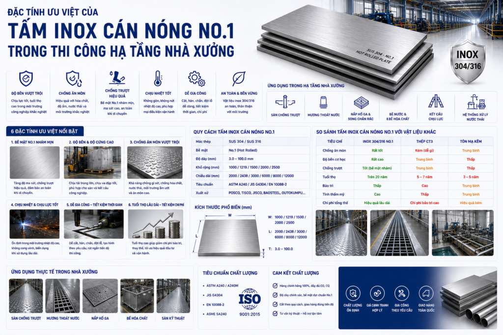 Cung Ứng Tấm Inox Cán Nóng No.1 Ly Dày Làm Sàn Chống Trượt & Mương Thoát Nước 13900314 f35e 4075 81cc 220196e02901