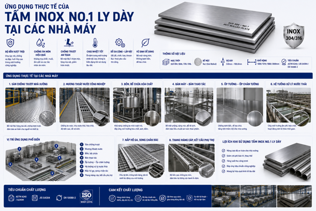Cung Ứng Tấm Inox Cán Nóng No.1 Ly Dày Làm Sàn Chống Trượt & Mương Thoát Nước 5baf0f0f c095 4a67 8e07 d53177e082c5