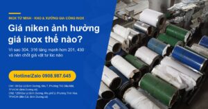 Giá niken ảnh hưởng giá inox 304, 316, 201, 430