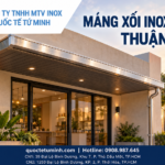 Gia công máng xối inox Thuận An cho mái hiên nhà phố, cửa hàng