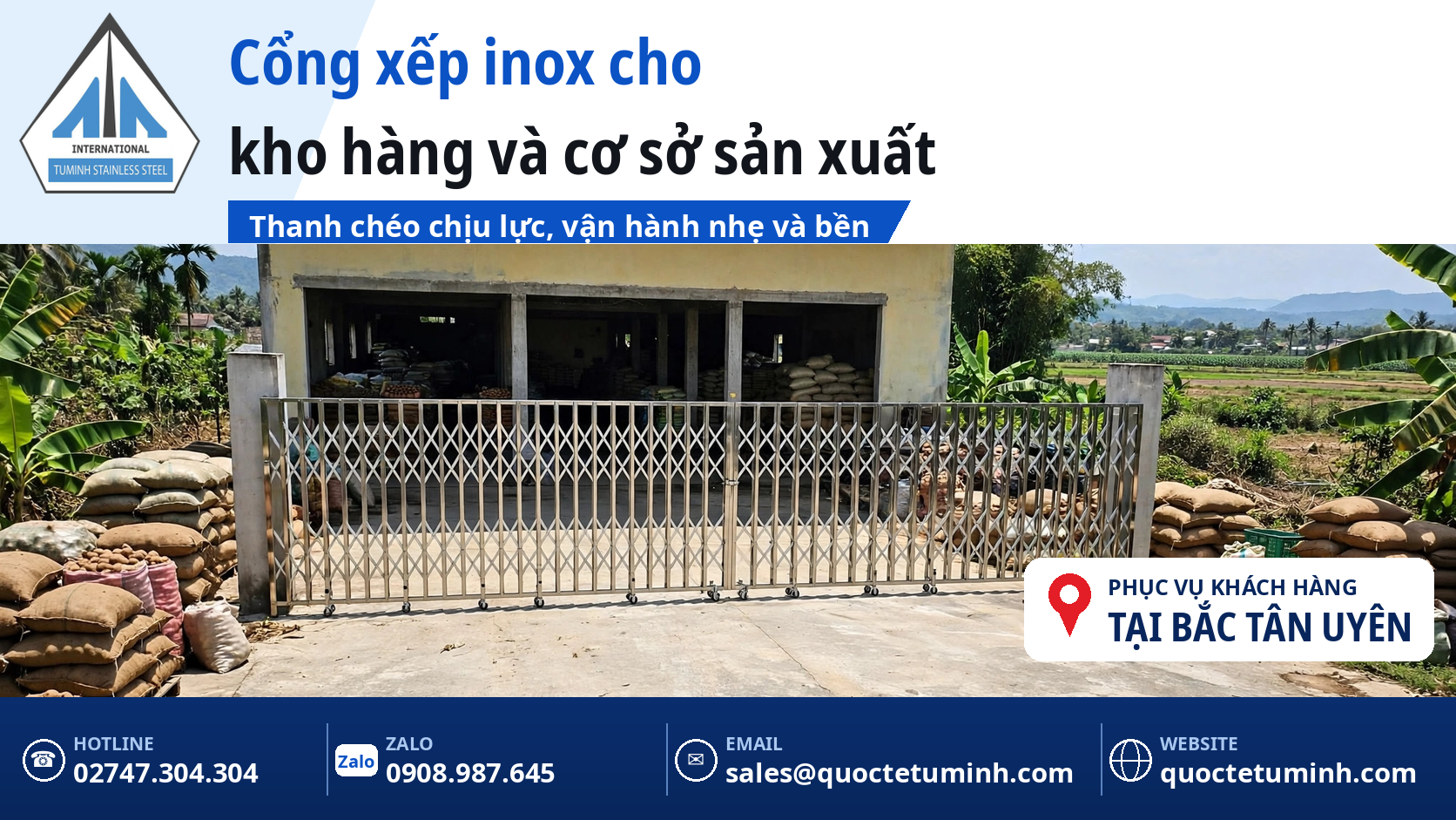 báo giá gia công cửa inox bắc tân uyên - cổng xếp inox lắp đặt tại nhà xưởng kho hàng