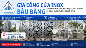 mẫu cửa inox đẹp tại bàu bàng - cửa cổng hoa văn cắt cnc lắp đặt tại biệt thự