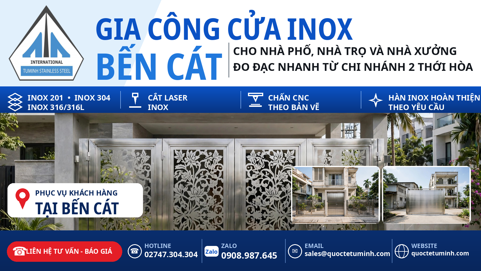 gia công cửa inox bến cát - cổng inox hoa văn cắt cnc tại nhà phố mỹ phước
