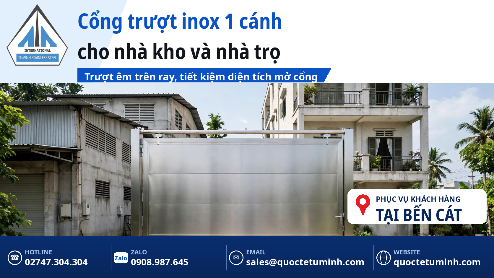 gia công cửa inox tại bến cát - cổng trượt inox lắp đặt tại nhà kho