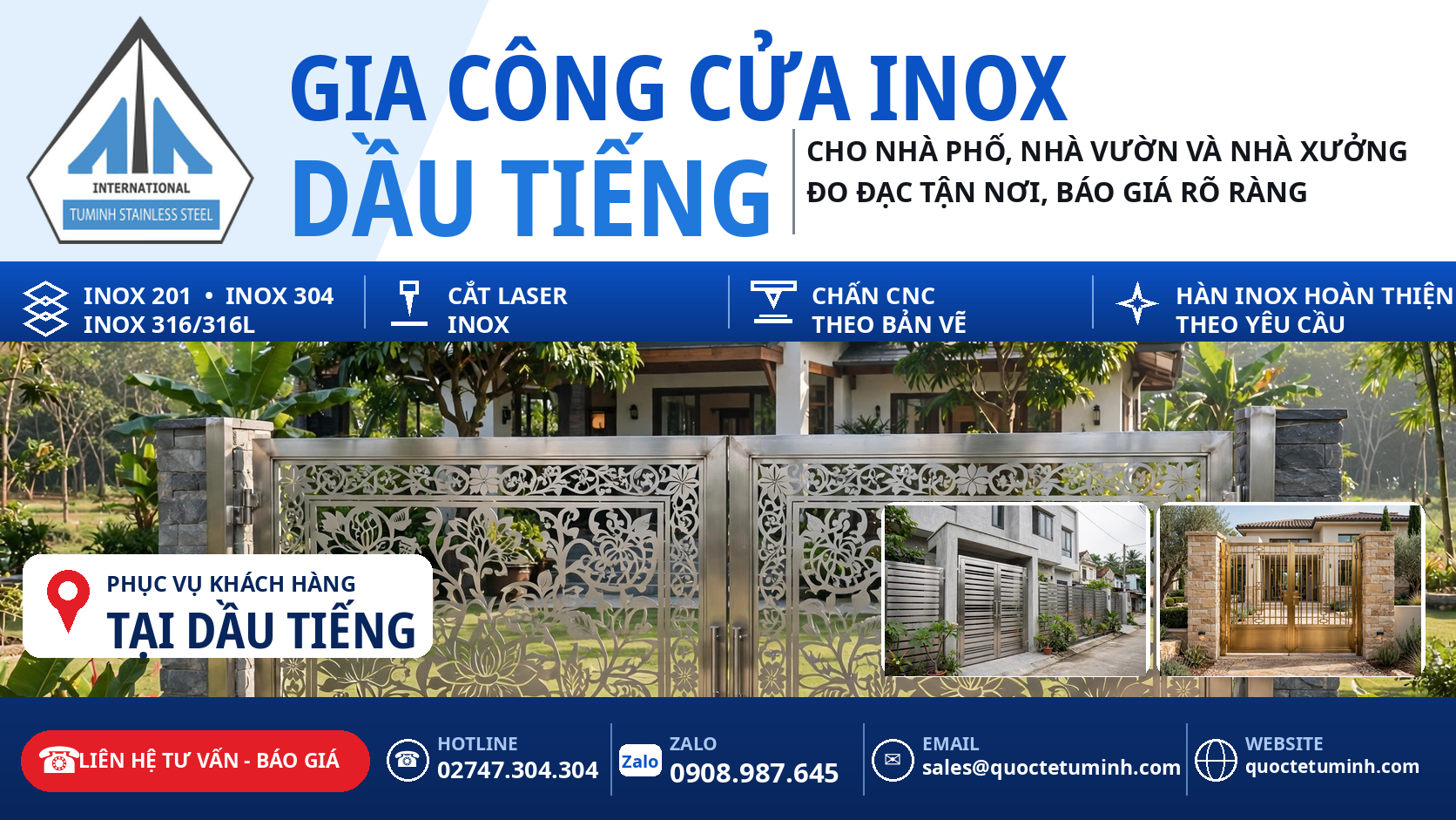 mẫu cửa inox đẹp tại dầu tiếng - cửa cổng hoa văn cắt cnc lắp đặt tại nhà vườn