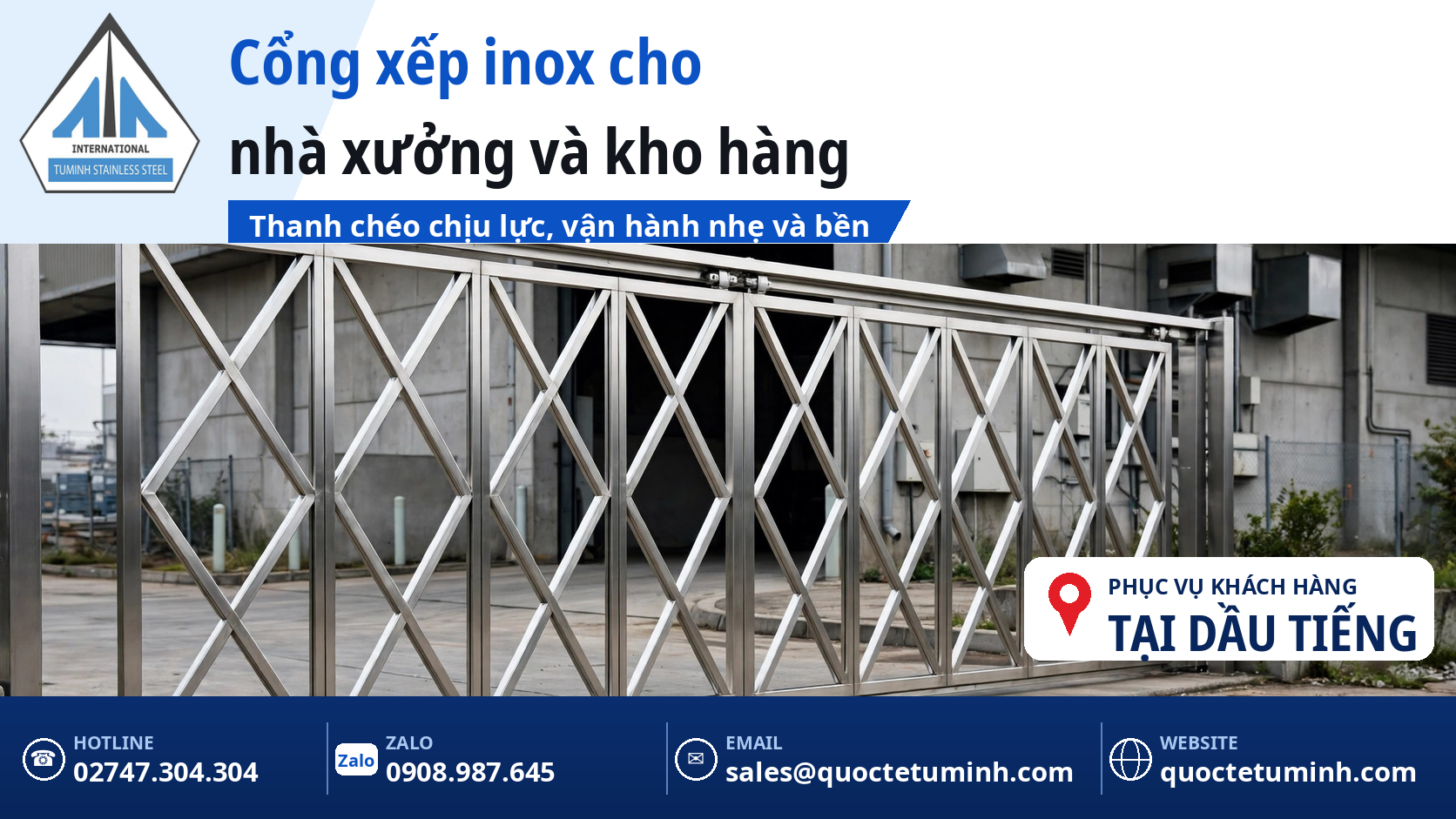 báo giá gia công cửa inox dầu tiếng - cổng xếp inox lắp đặt tại nhà xưởng