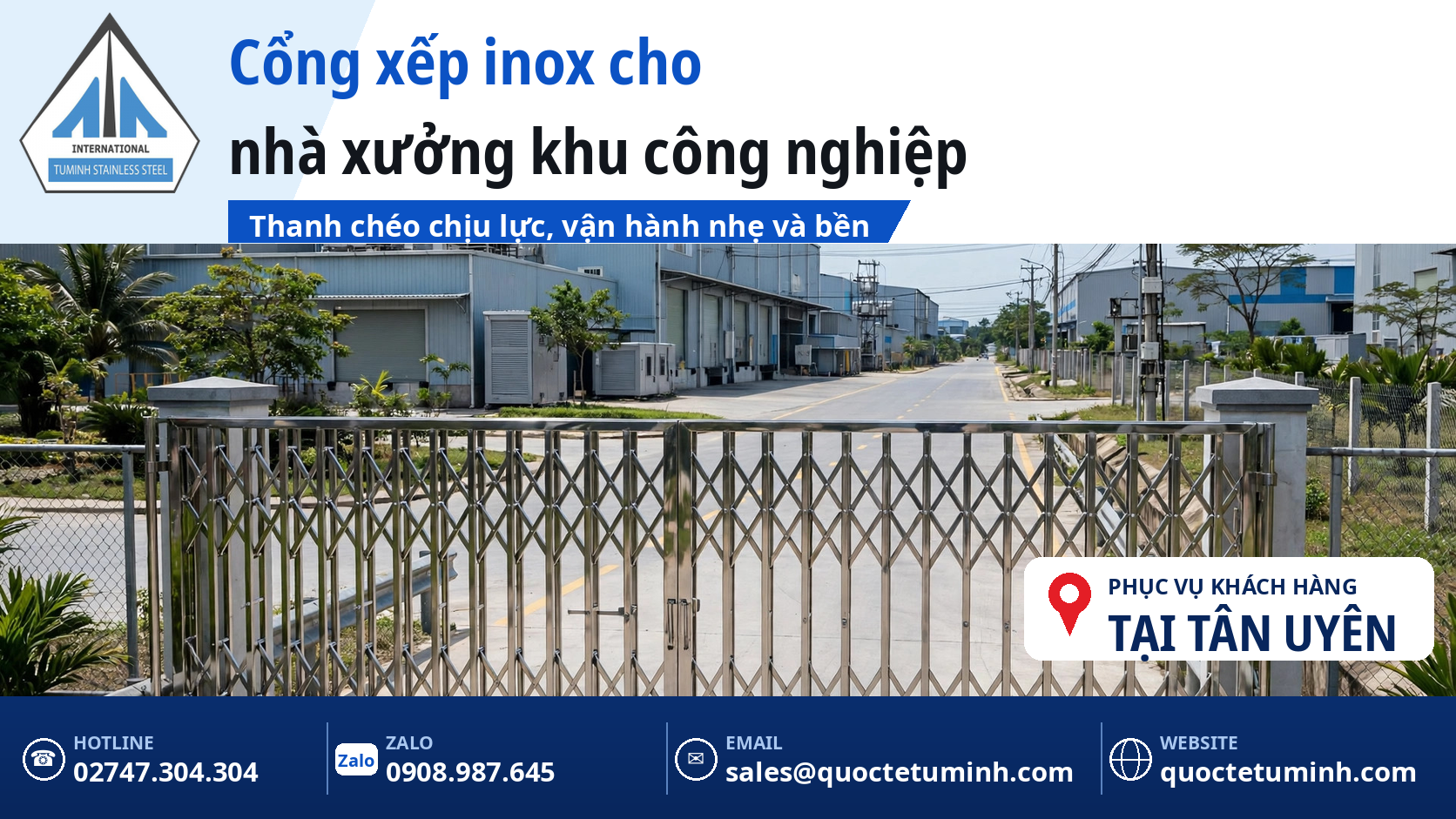 Gia Công Cửa Inox Tân Uyên: Top 5 Lưu Ý Chọn Mẫu Và Báo Giá Tham Khảo gia công cửa inox tân uyên - cổng xếp inox lắp đặt tại cổng nhà xưởng trong khu công nghiệp