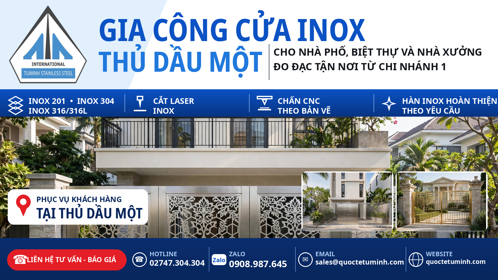 mẫu cửa inox đẹp tại thủ dầu một - cửa cổng hoa văn cắt cnc lắp đặt tại biệt thự