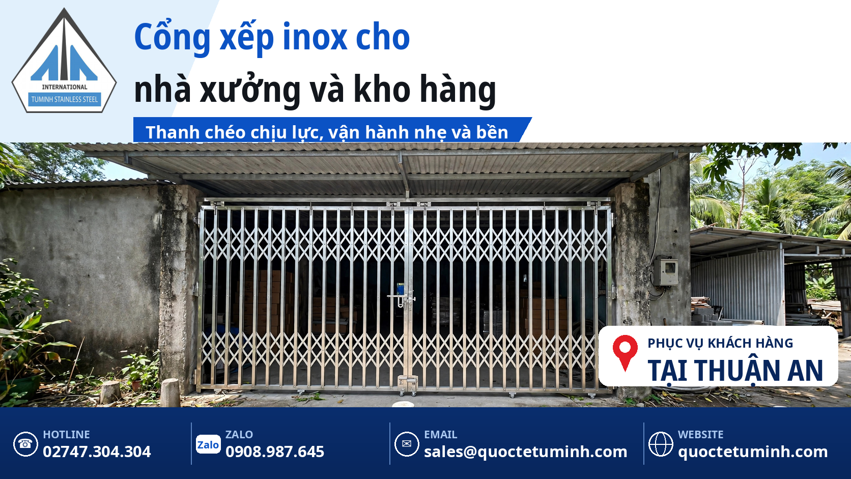 gia công cửa inox thuận an - cổng xếp inox lắp đặt tại nhà xưởng