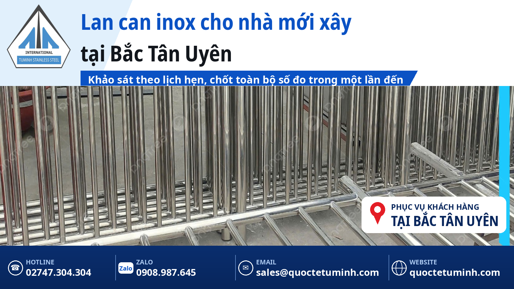 Gia công lan can inox Bắc Tân Uyên cho nhà ở mới và nhà vườn: Khảo sát một lần, chốt trọn gói Lan can inox Bắc Tân Uyên được khảo sát theo lịch hẹn và chốt số đo trong một lần đến