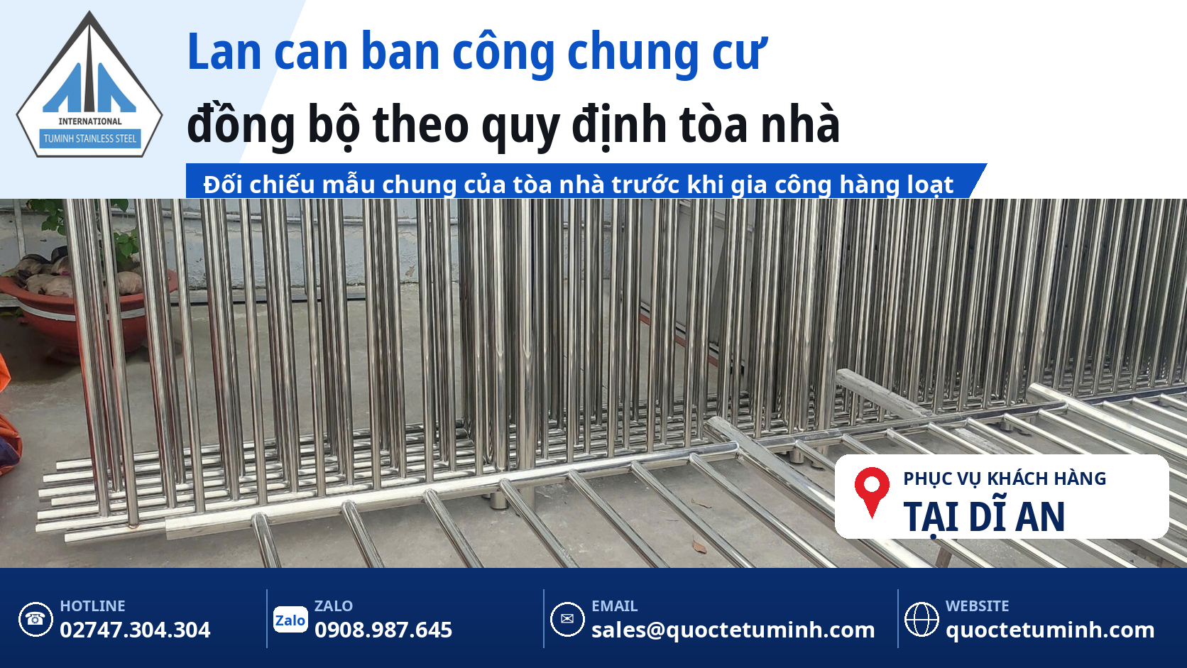 Gia công lan can inox Dĩ An cho chung cư cao tầng và nhà phố: Đồng bộ mẫu, đúng quy định Lan can ban công chung cư tại Dĩ An được đối chiếu mẫu chung của tòa nhà trước khi gia công