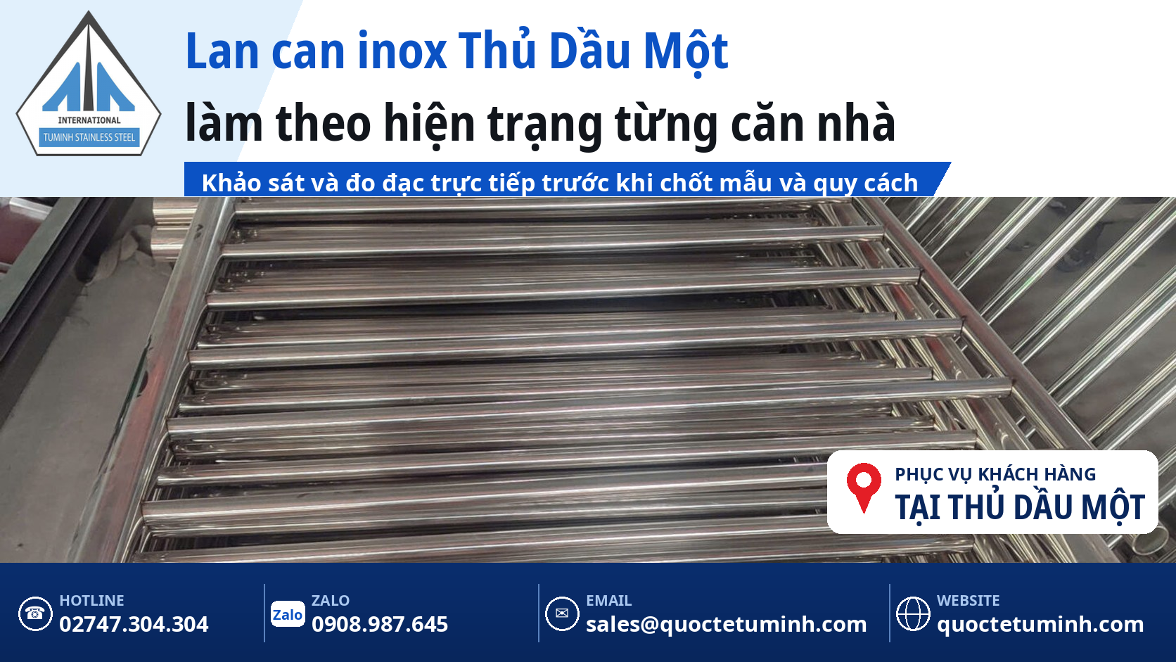 Gia công lan can inox Thủ Dầu Một theo hiện trạng: tuyến lan can song ngang dài gia công tại xưởng trước khi lắp đặt