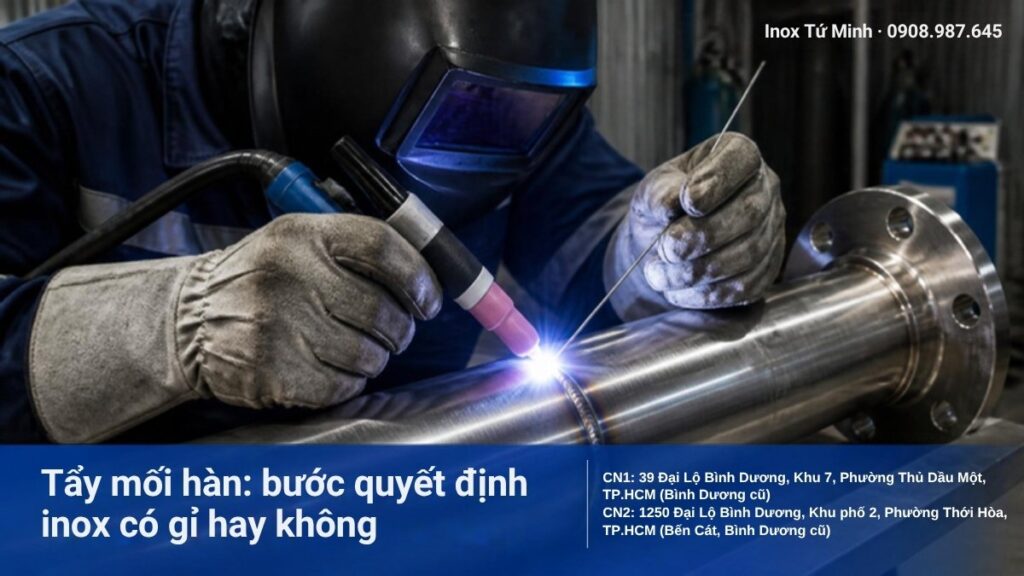 Gia Công Inox Phường Phú Lợi: Lan Can, Cổng, Bếp Inox Cho Nhà Phố & Quán Ăn Thợ hàn TIG ống inox